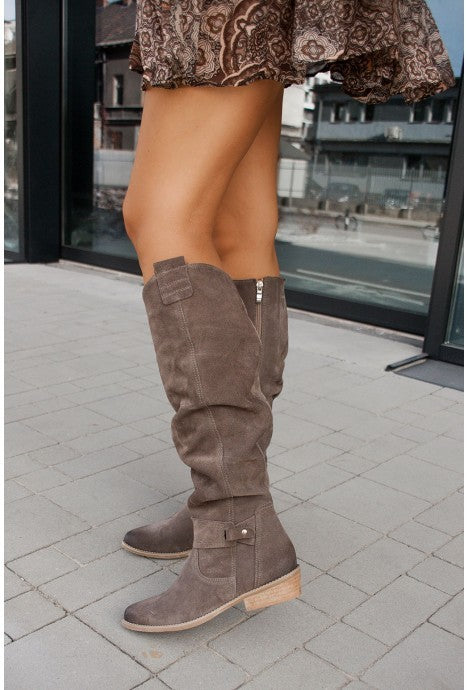 Bottes Hautes Daim Femme